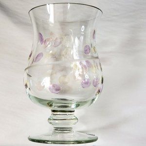 PartyLite Glass Jardiniere Footed Hurricane Candleholder Vase 8.5"retired P7085